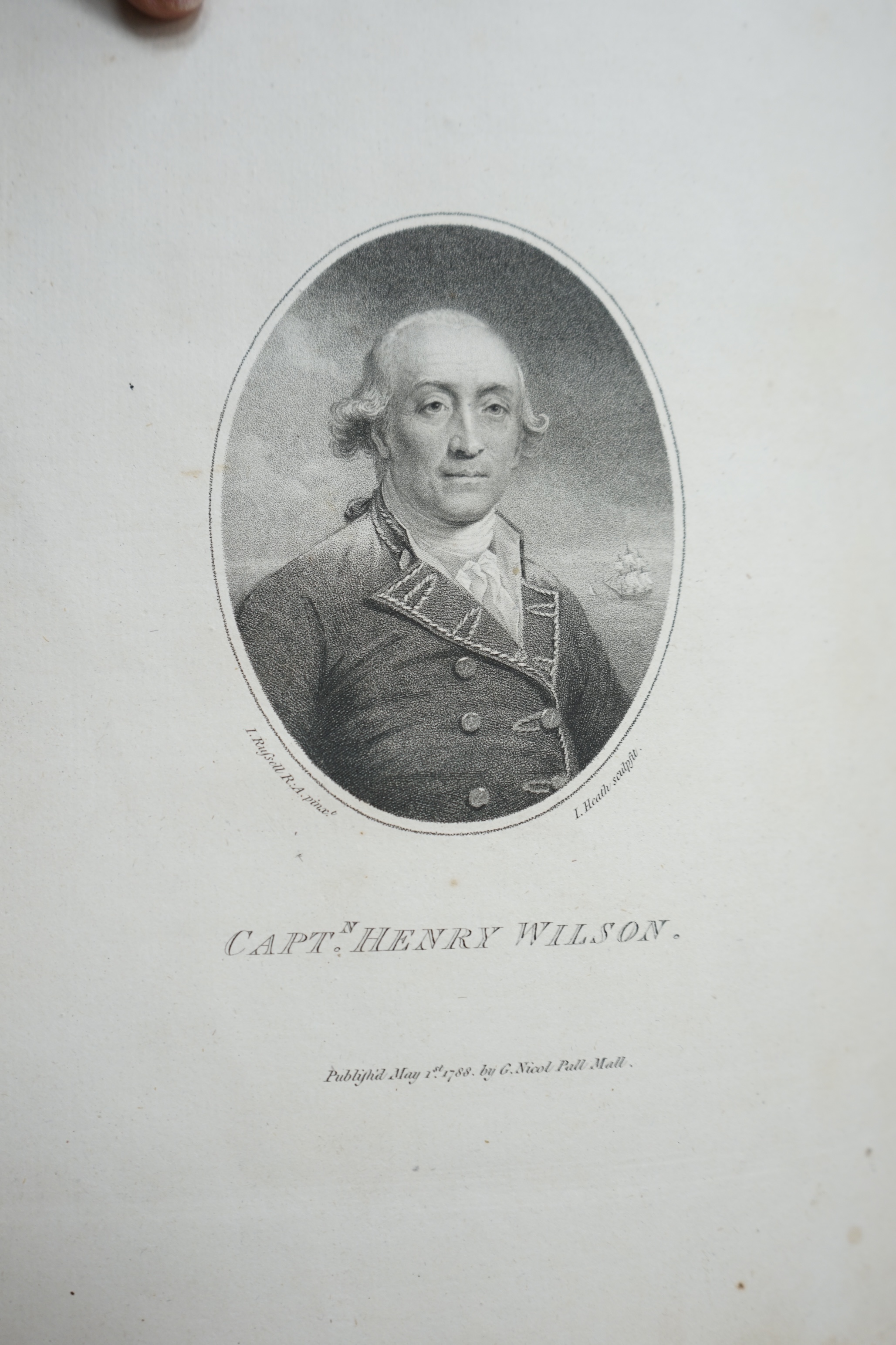 Keate, George - An Account of the Pelew Islands... composed from the Journals and Communications of Captain Henry Wilson, 1st edition, stipple-engraved portrait frontispiece, folding engraved map, 15 engraved plates (som